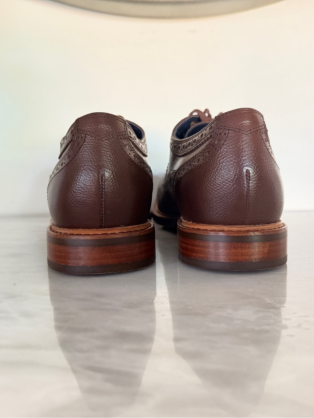 Cole Haan C11693 Men 10.5 Brown Leather Wingtip Oxford Dress Shoes - Picture 4 of 11